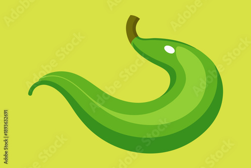 Green Stomach Shape with Eye on Yellow Background form