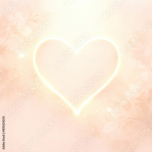 A heart is lit up in a light pink background