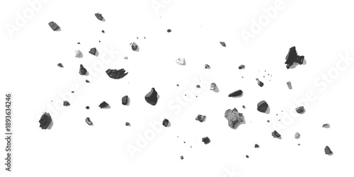 A grunge black and white design featuring ink splash footprints in the snow with a splat paint texture and vector silhouette pattern on a dirty paper background