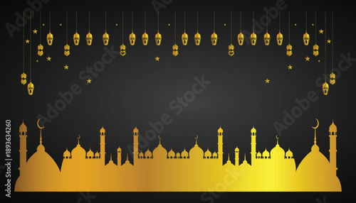 vector image of a cool and beautiful Ramdan Kareem logo for the Islamic holiday