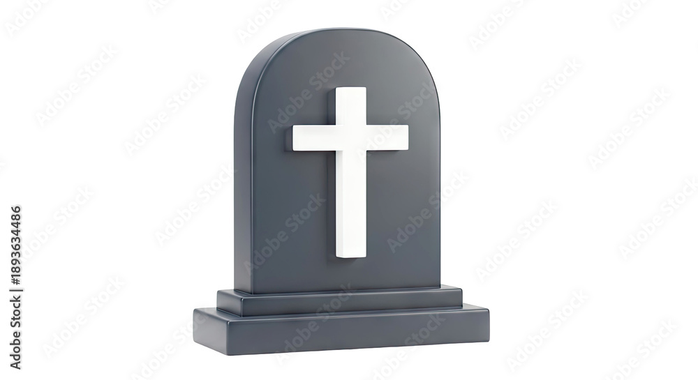 Fototapeta premium Tombstone with Christian Cross