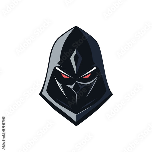 Dark Hooded Assassin Gaming Logo, Esports Mascot Emblem, Stealth Warrior Ninja Logo for Gaming Team, Twitch, YouTube and Clan Branding