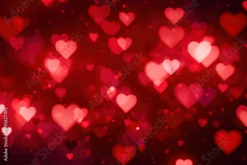 A red background with many red hearts scattered throughout