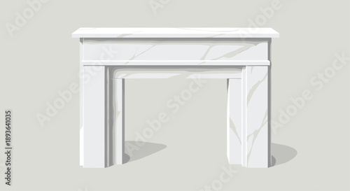 Elegant White Marble Fireplace Mantel with Classic Architectural Details for Luxury Interior Living Room Design
