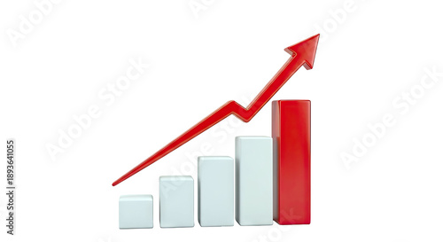 Free Download Upward Trend Bar Chart with Red Arrow - GFXLoad
