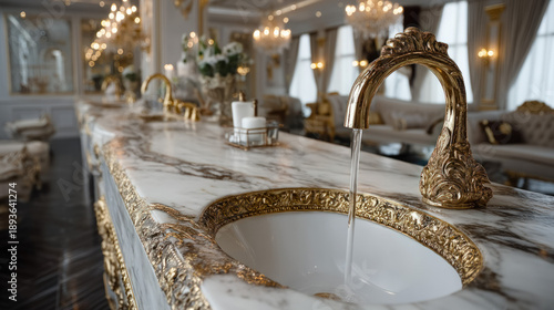 Nail salon with marble coun...