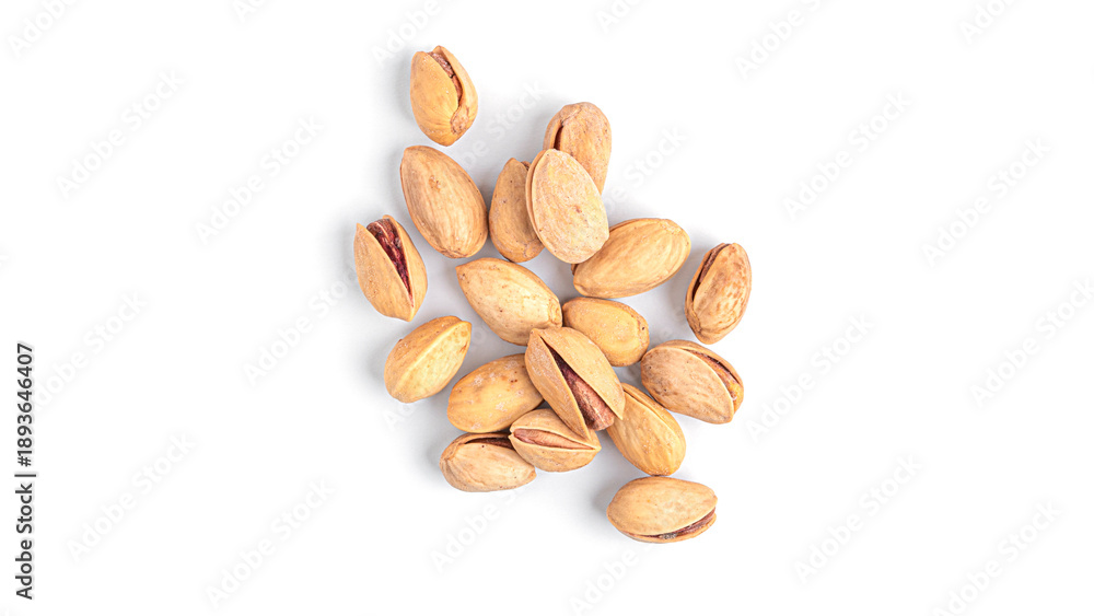 Obraz premium Pistachios on white background. High quality photo