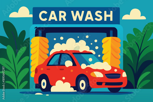  Crystal Splash Car Wash Service Vector
