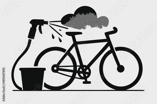  Crystal Splash bike Wash Service Vector
