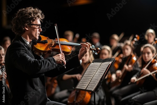 Dedicated Viola Solo Performer Delivers Emotional Performance to Audience with Heartfelt Melody