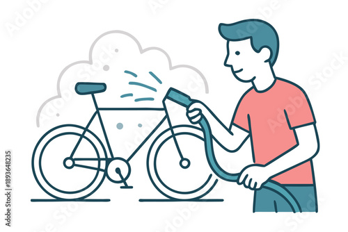  Crystal Splash bike Wash Service Vector