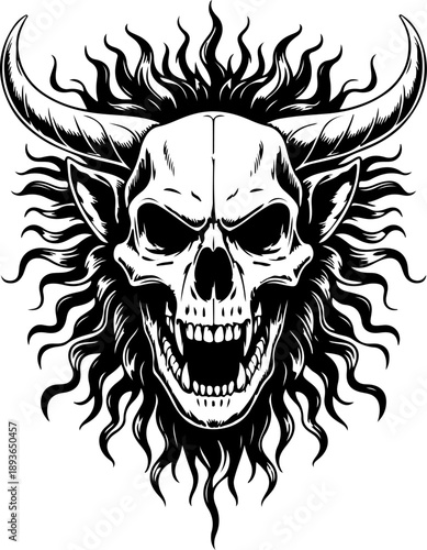 Skull Dagger Emblem Vector