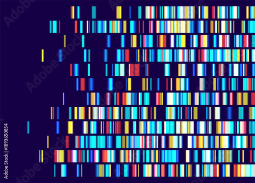 Genomic data visualization. Abstract DNA sequencing and genome mapping graphics. Scientific concept for medical research, biotechnology, and genetic testing. Vector illustration.