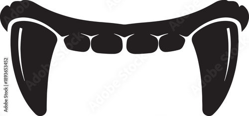 Black Sketched of Whisk and Teeth with White Outline