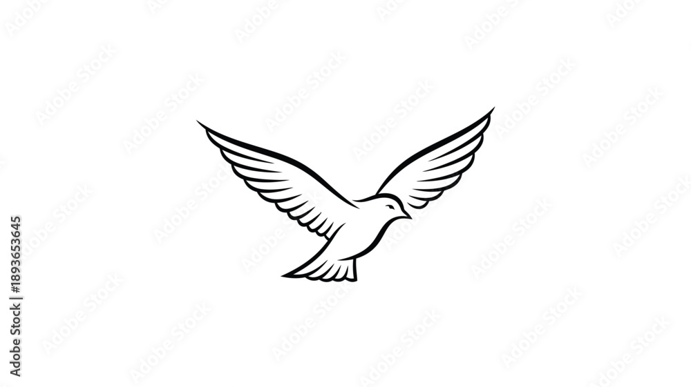 Obraz premium A graceful bird with outstretched wings a striking black and white silhouette