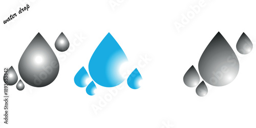 Realistic water drops vector mockup on transparent background.