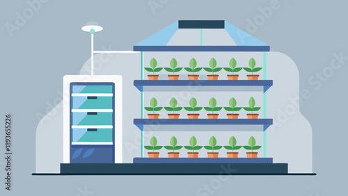 Underground vertical farming system with artificial lighting and smart control cabinet for optimized plant growth