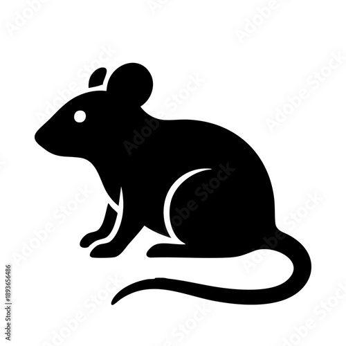 Minimalist Mouse Silhouette, Vector Rat Icon, Simple Wildlife Graphic