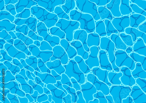 Water texture. Reflections on surface of water. Sea waves abstract summer background. Turquoise rippled water. Vector illustration