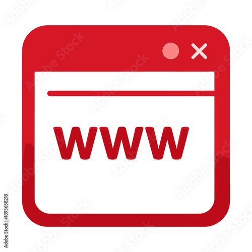 Web Browser UI Icon with Close Button.