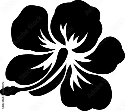 tropical hibiscus flower silhouette black floral vector hawaiian bloom icon