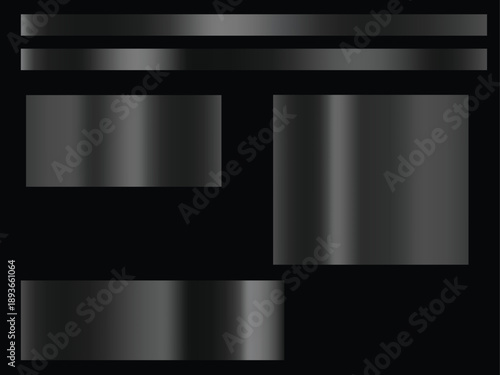 Abstract black background. Set of Black Silver foil texture background. Luxury metal background. 