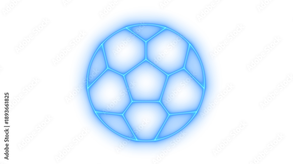 Obraz premium Colorful glowing neon football icon isolated on transparent background. Soccer ball. Game. Sport. Match. Tournament. Championship.