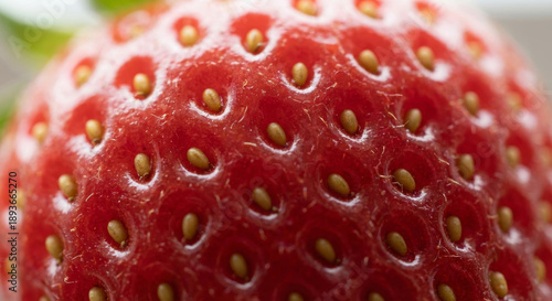 Wallpaper Mural Close up macro view of a ripe red strawberry with prominent seeds. Detail of fresh fruit texture. Torontodigital.ca