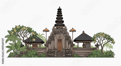 Nyepi Day in Bali – Peaceful Silence and Spiritual Harmony Vector Illustration