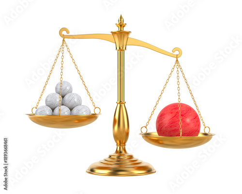 Different balls on scale. I...