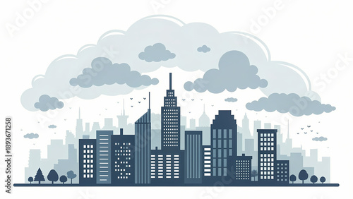 City Smog Air Pollution Illustration Concept