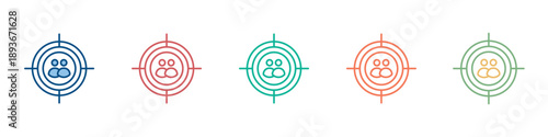 Target Audience Icon Set Multiple Style Collection 