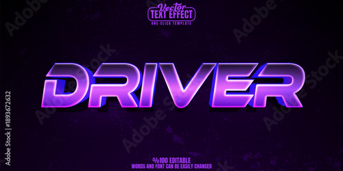 Driver editable text effect, customizable car and fast 3d font style