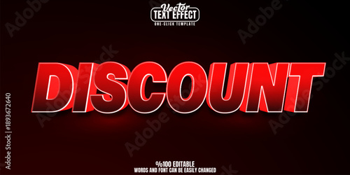 Discount editable text effect, customizable sale and deal 3d font style