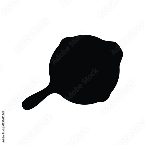 Skillet pan silhouette icon vector flat design.