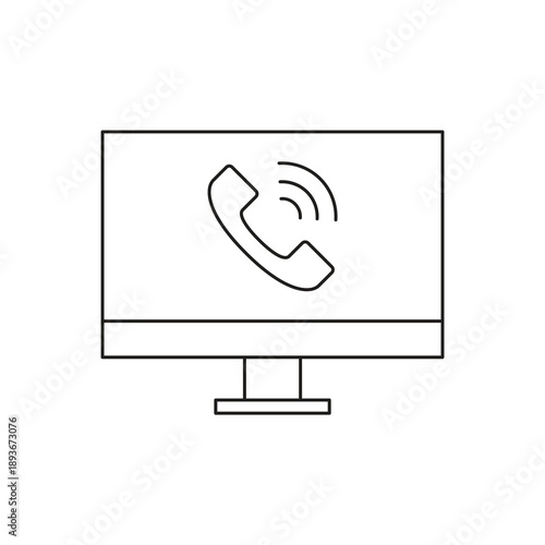 Computer monitor with phone call icon