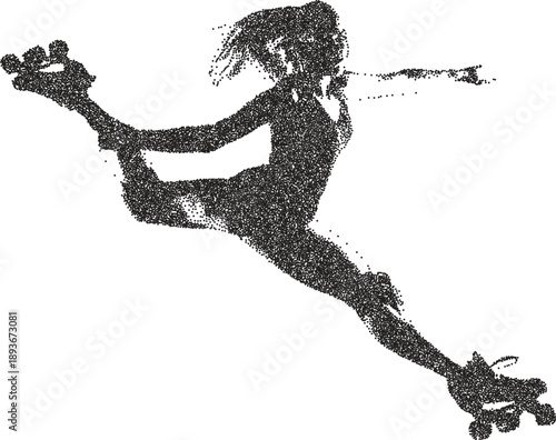 Skateboard vintage y2k stipple art, wheel halftone stipple brutalist retro vector png with transparent background, deck 2000s aesthetic photocopy effect tattoo