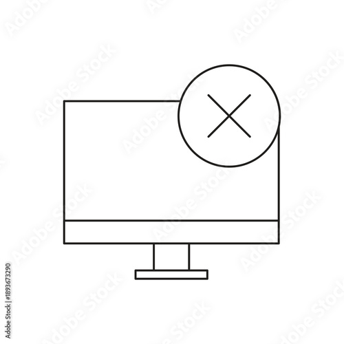 Computer monitor with close delete icon