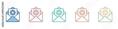 Email Management Icon Set Multiple Style Collection 