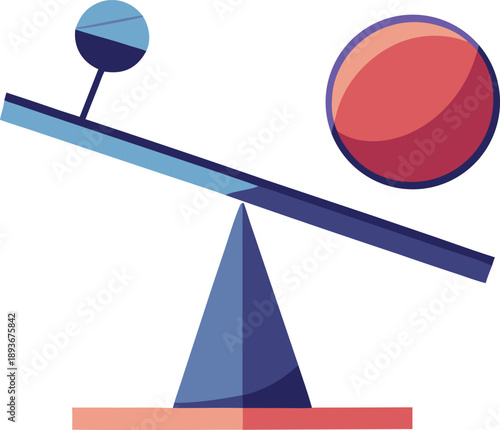 Abstract Balance Scale with Geometric Spheres Illustration
