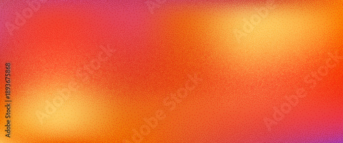 Abstract autumn gradient. Grain noise background with sunset tones, orange shades creating soft backdrop texture for fall or summer design with warm atmospheric feel. Vector light spots gradation bg.