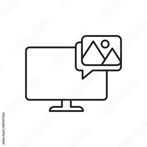 Image gallery photo on computer screen icon