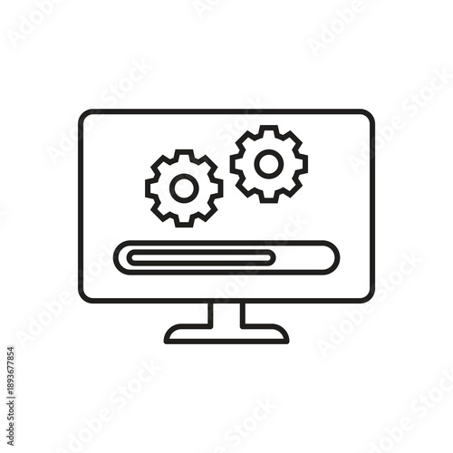 Software update progress bar on computer screen