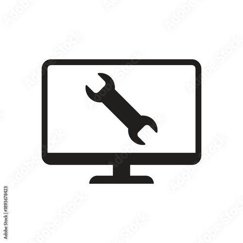Wrench tool computer repair service solid icon