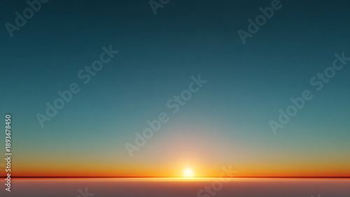 Calm sunset horizon with empty sky