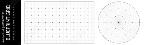 Circle millimeter grid with gauge tech overlay, digital ruler. Radar line of radial protractor texture, circular graph element. Angle grid square pattern with circle math chart for technical blueprint