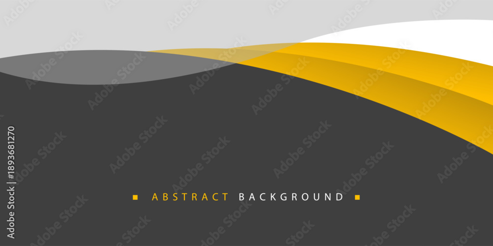 Obraz premium minimal elegant gray and yellow wave layer modern background for banner, poster, brochure, website. vector illustration 