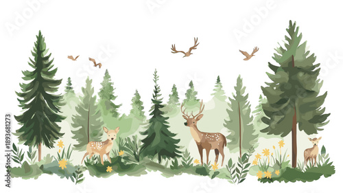 Black Forest. Black Forest watercolor vector illustration