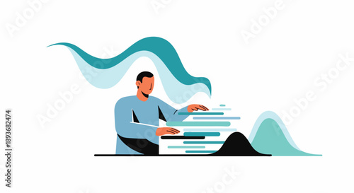 Emotional Stabilization Process and Mental Regulation Concept illustration