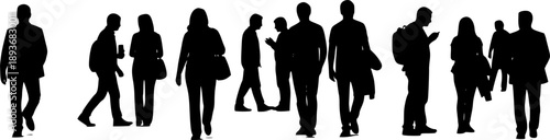 set of people silhouettes 